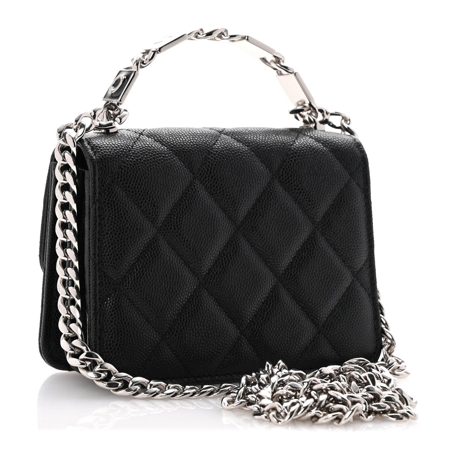 Chanel Caviar Quilted Pick Me Up Clutch With Chain Black 3 of 13