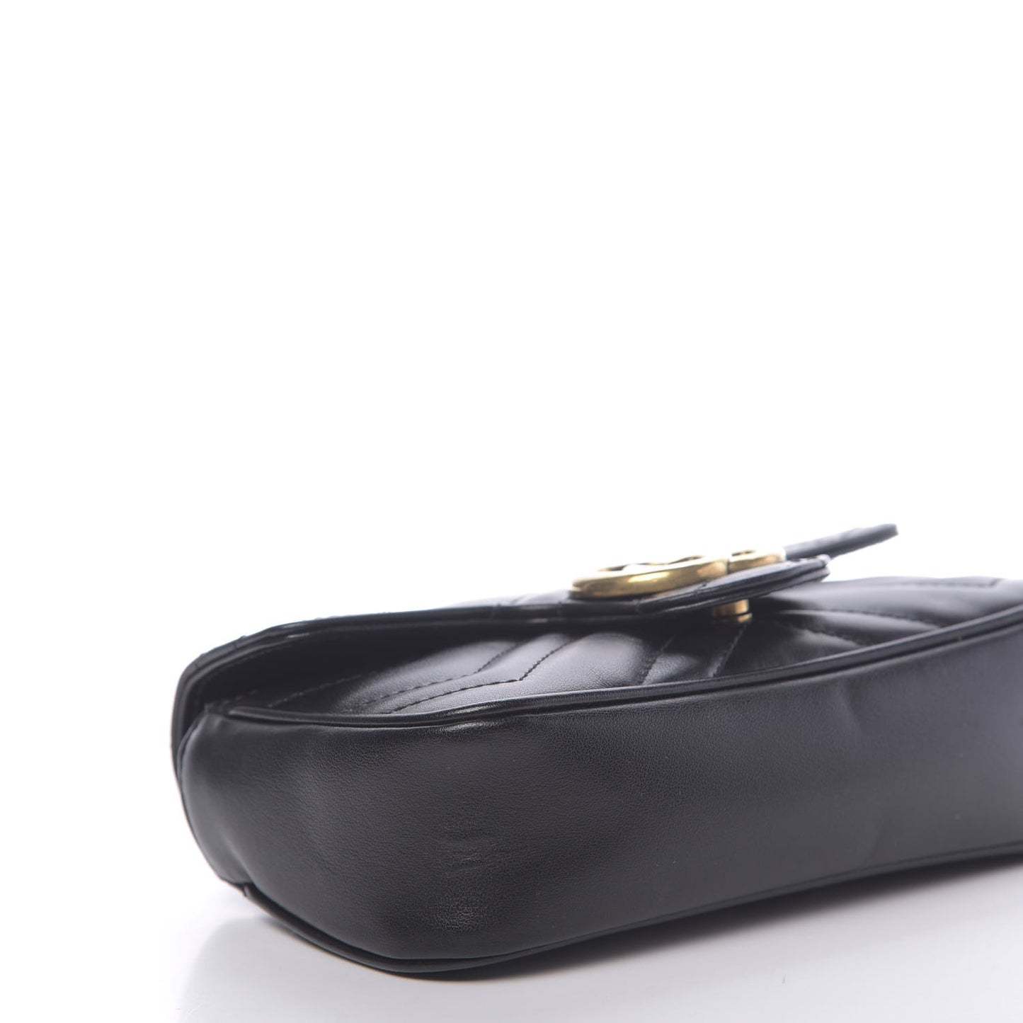 Calfskin Matelasse Super Mini GG Marmont Shoulder Bag Black
