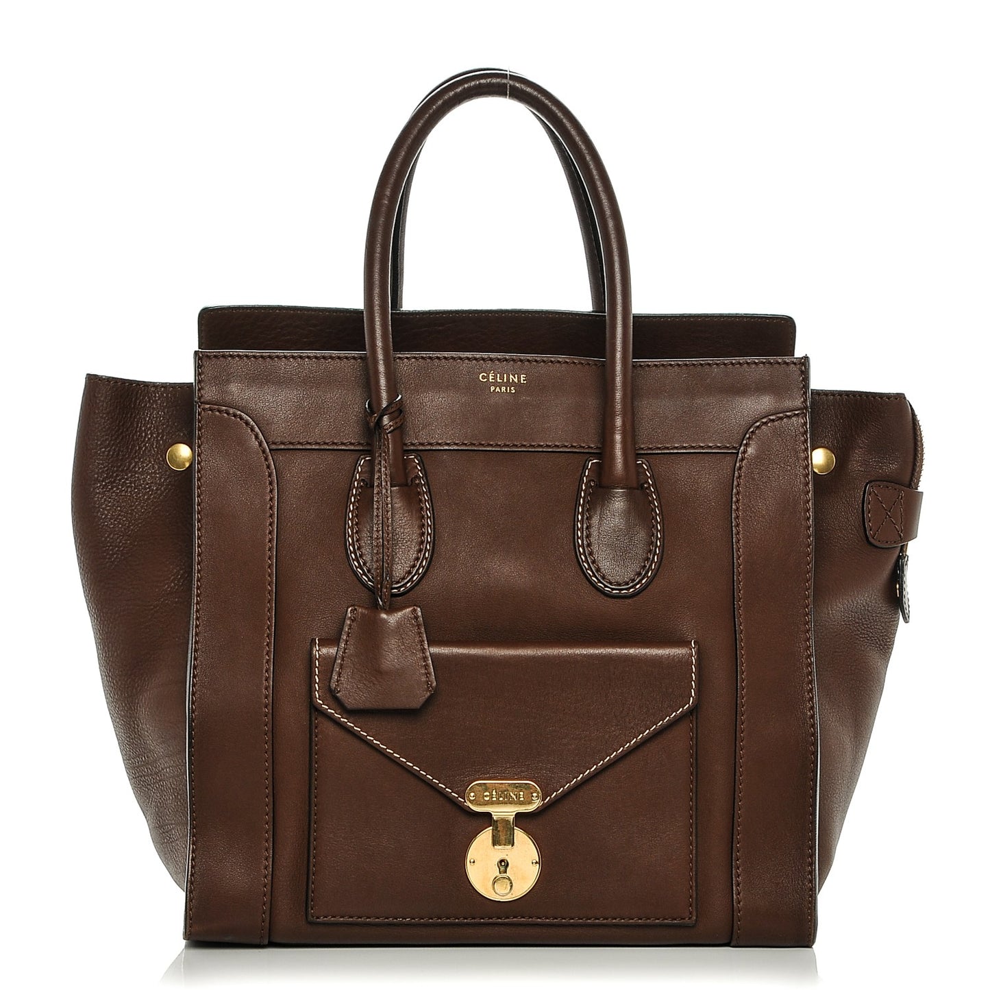 Smooth Calfskin Mini Envelope Luggage Brown