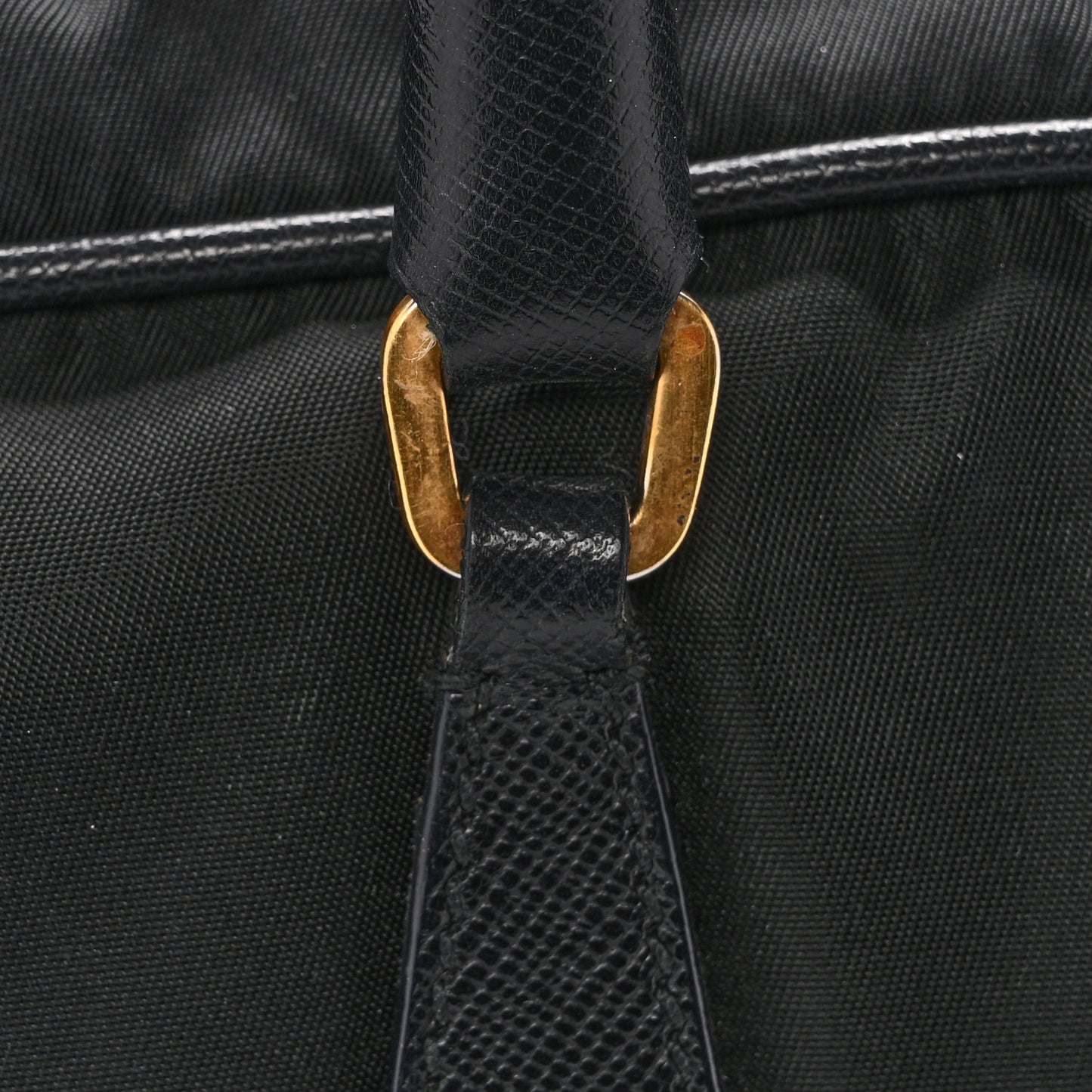 Nylon Saffiano Small Top Handle Bag Black