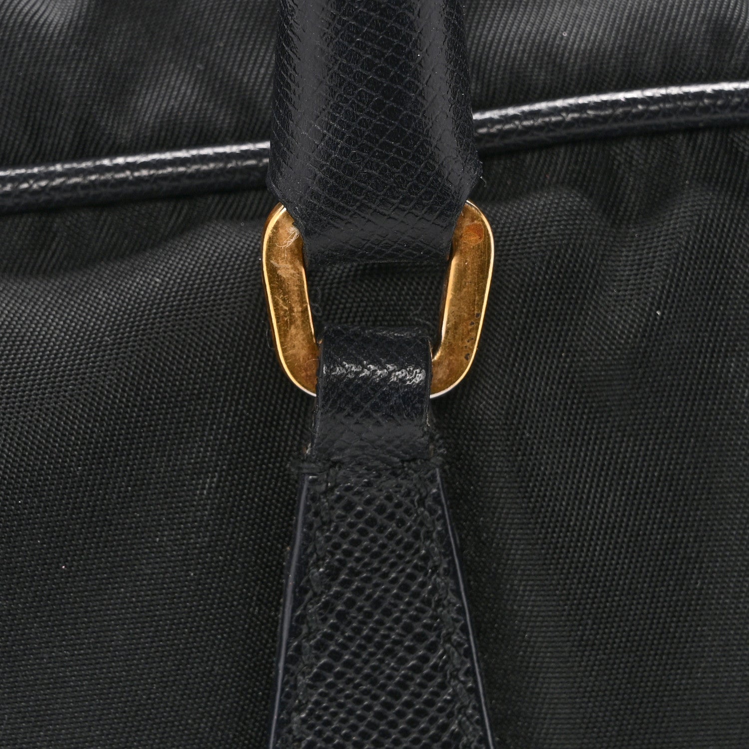 Prada Nylon Saffiano Small Top Handle Bag Black 10 of 14