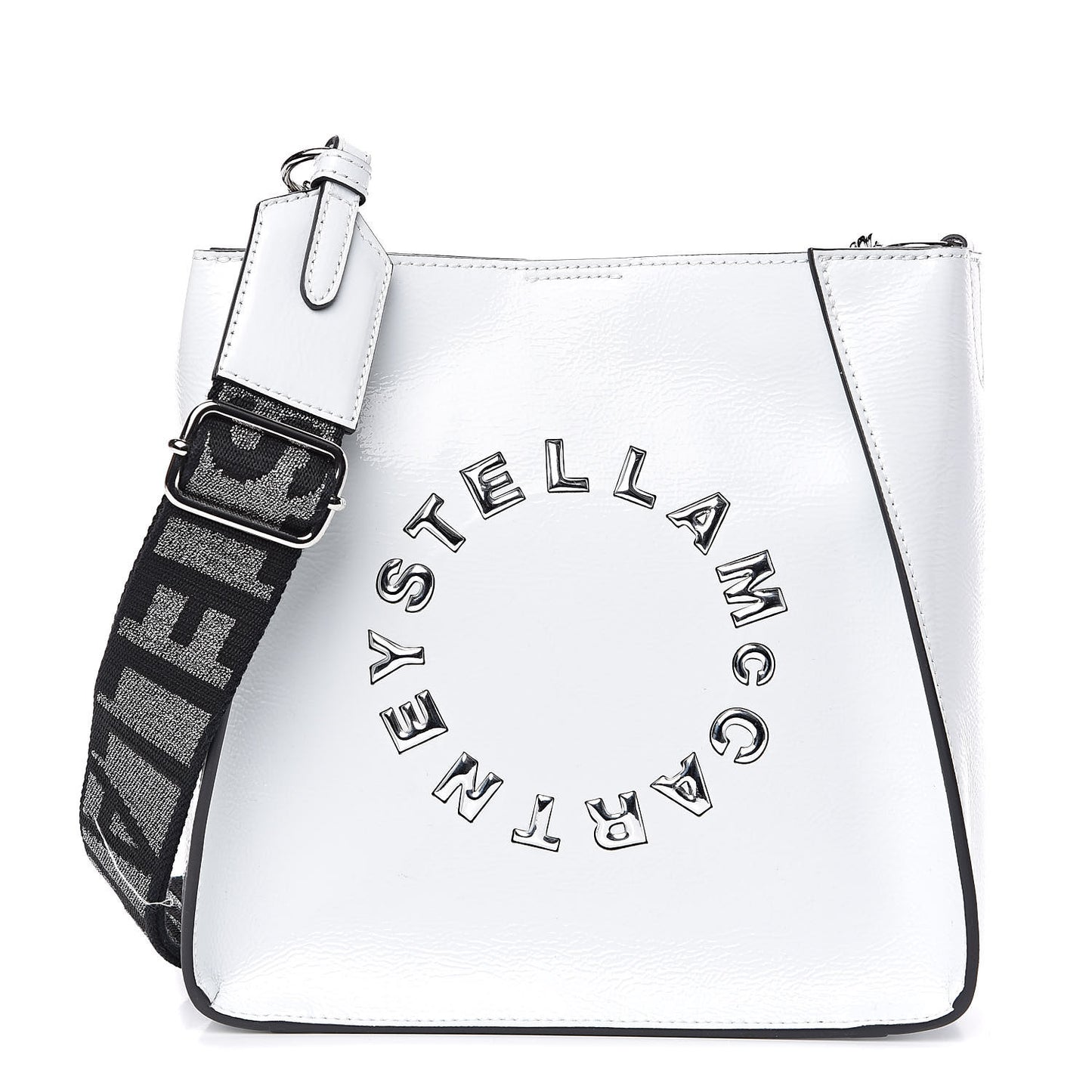 Eco Alter Patent Logo Mini Crossbody Optical White