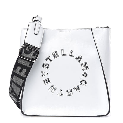 Stella McCartney Eco Alter Patent Logo Mini Crossbody Optical White 1 of 11