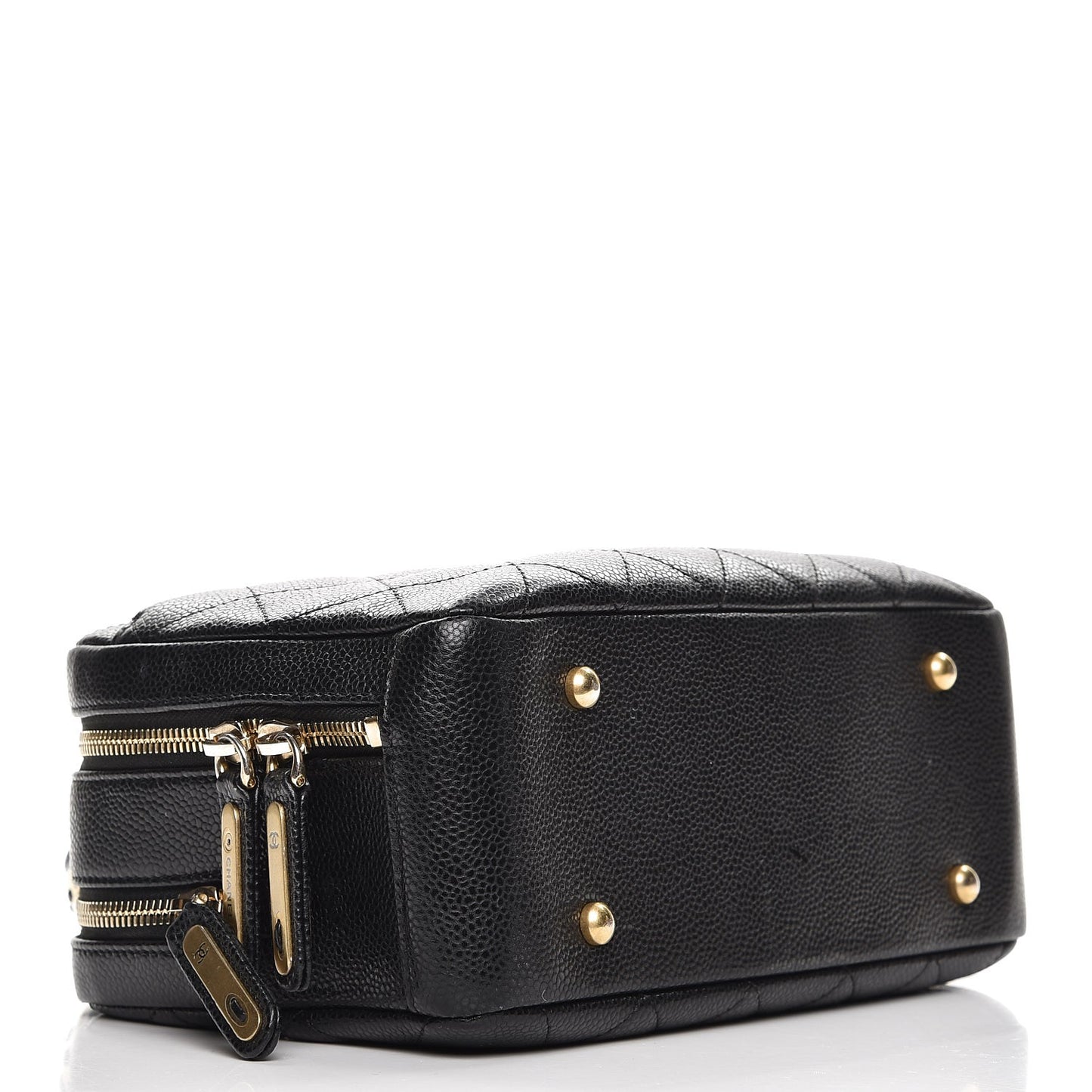 Caviar Quilted Small Carry Around Bowling Bag Black