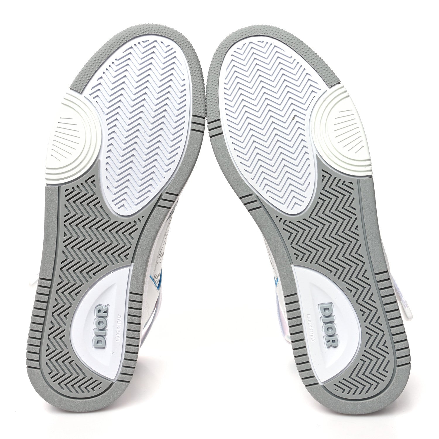 Christian Dior Smooth Calfskin Oblique Galaxy Perforated Mens B27 Mid Top Sneakers 42 Beige Blue 5 of 8