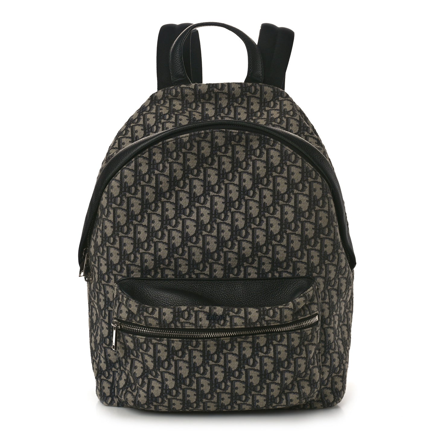 Oblique Calfskin Rider Backpack Beige Black