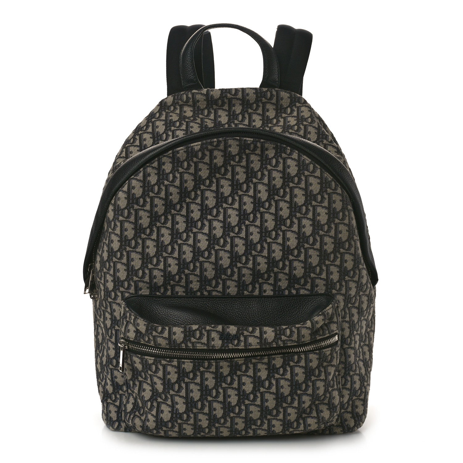 Christian Dior Oblique Calfskin Rider Backpack Beige Black 1 of 12