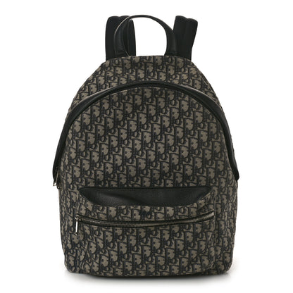 Christian Dior Oblique Calfskin Rider Backpack Beige Black 1 of 12