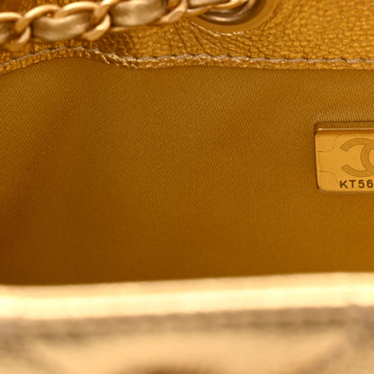 Chanel Metallic Caviar Quilted Mini Chanel 25 Handbag Gold 7 of 12