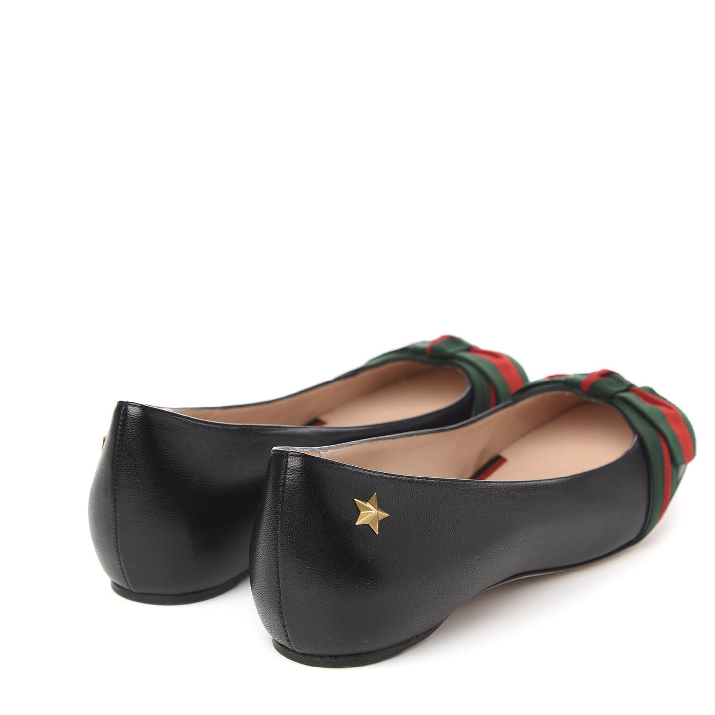 Calfskin Web Ballerina Flat 38.5 Black