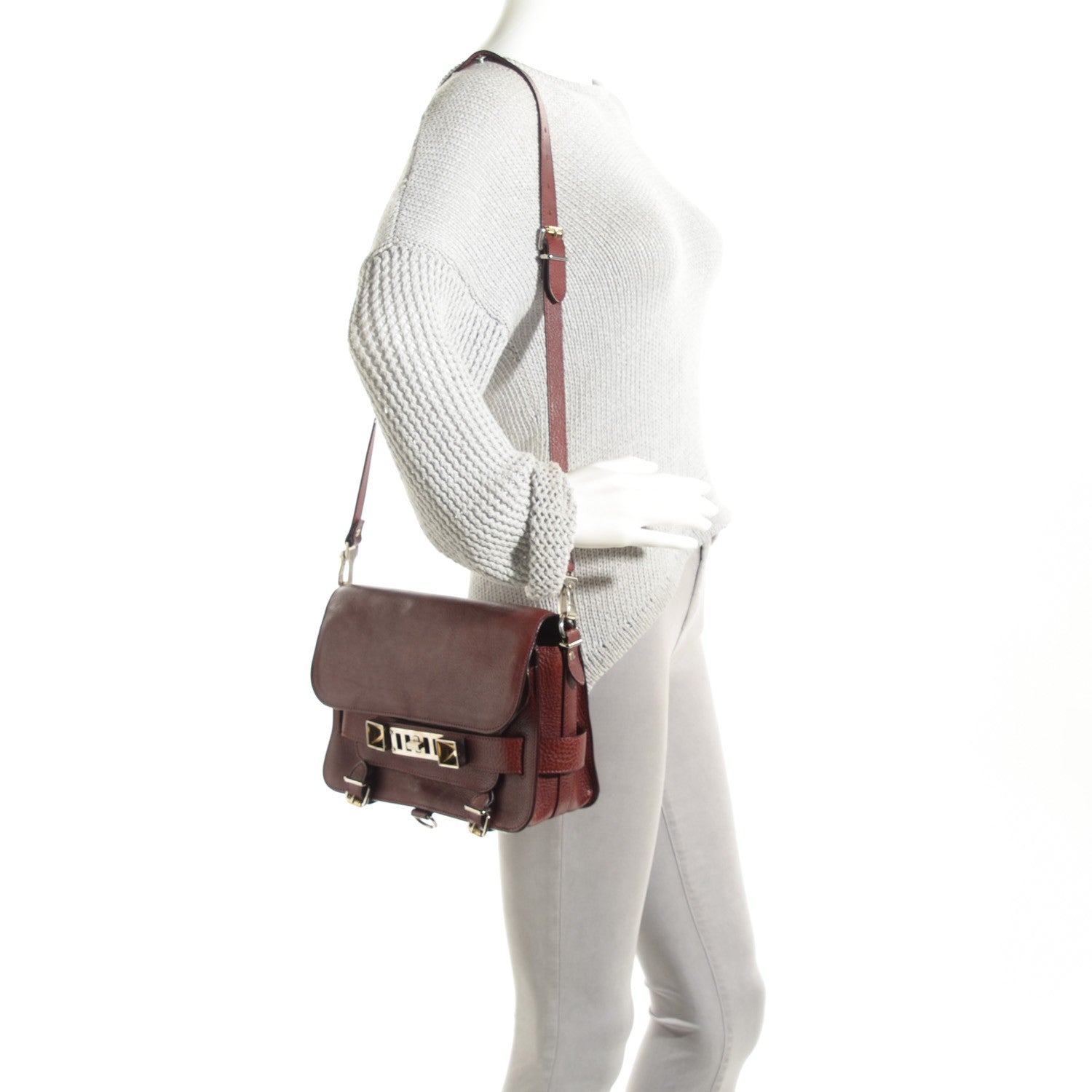 Proenza Schouler Calfskin PS11 Classic Shoulder Bag Burgundy 2 of 9