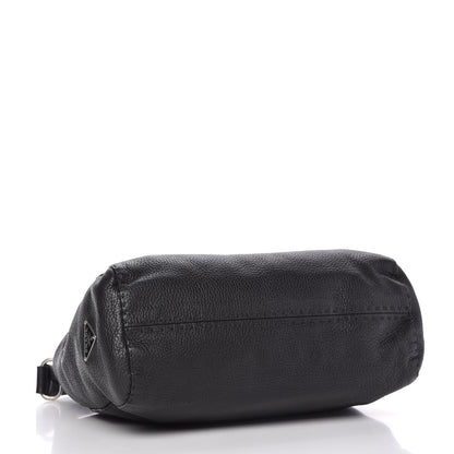 Prada Vitello Daino Shoulder Flap Bag Black 4 of 10