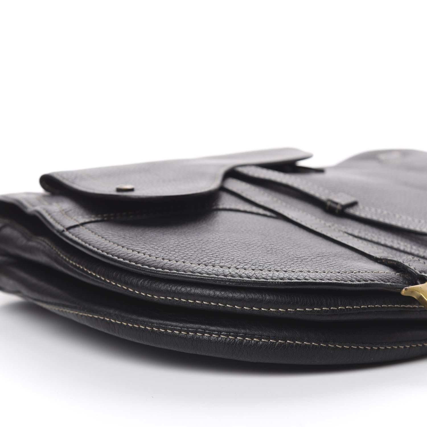 Christian Dior Calfskin Baudrier Saddle Bag Black 7 of 11