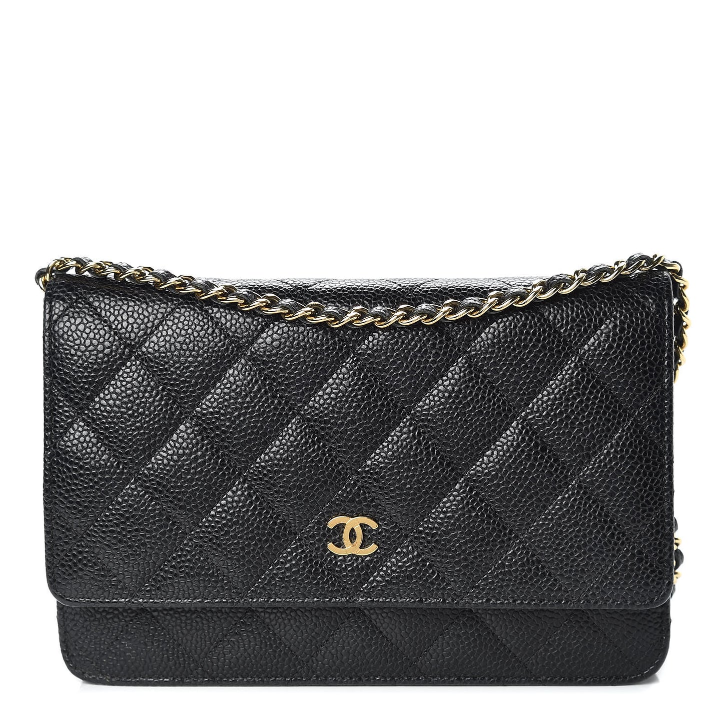 Caviar Quilted Wallet On Chain WOC Black