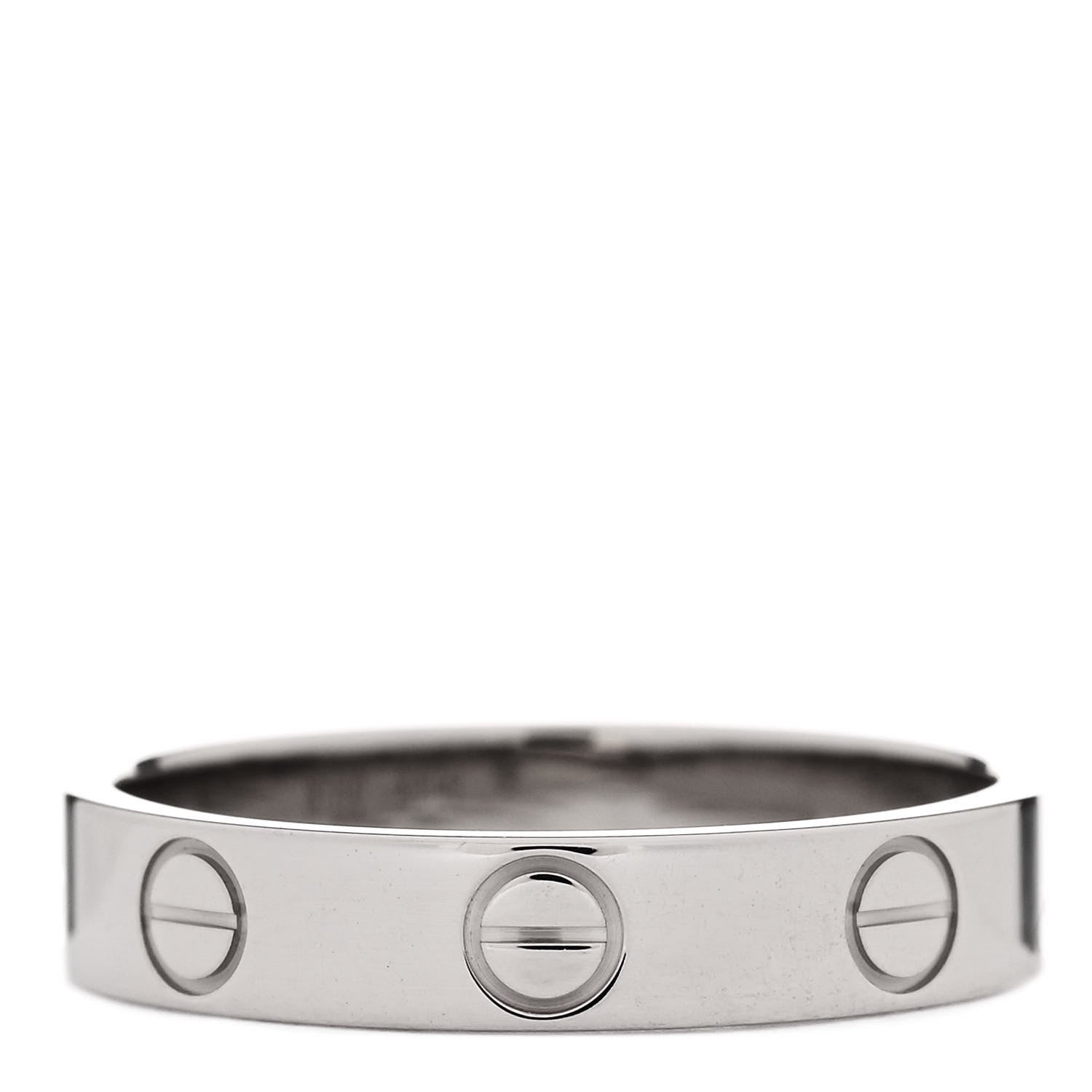 Cartier 18K White Gold 3.5mm LOVE Wedding Band Ring 51 5.75 3 of 4