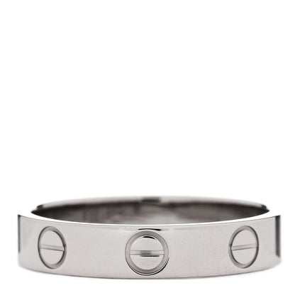 Cartier 18K White Gold 3.5mm LOVE Wedding Band Ring 51 5.75 3 of 4