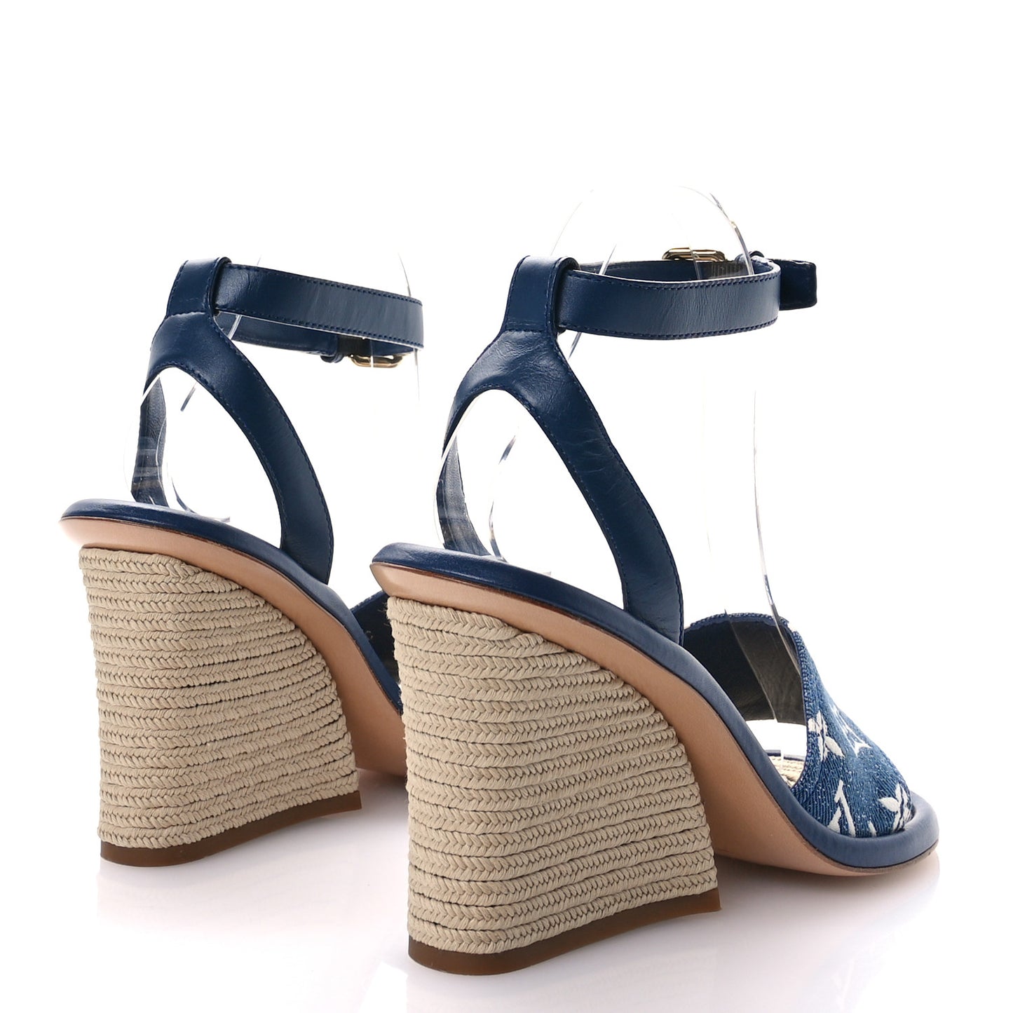 Monogram Denim Maia Wedge Sandal 37.5
