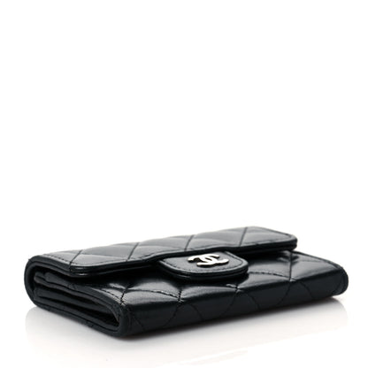 Chanel Lambskin Quilted Flap Card Holder Wallet Black 4 of 10