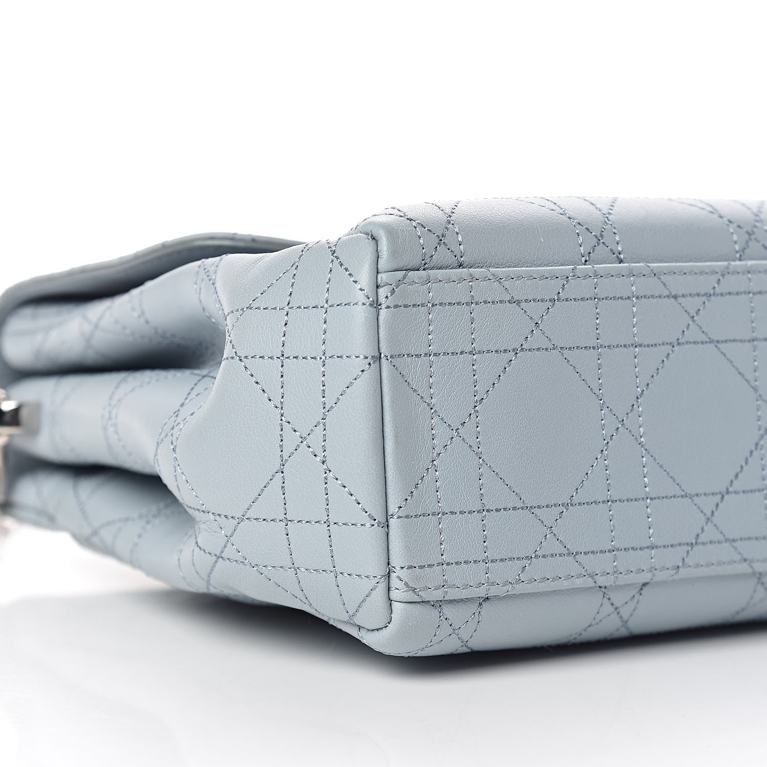 Christian Dior Calfskin Cannage Stitched Small Diorling Blue Porcelain 8 of 10