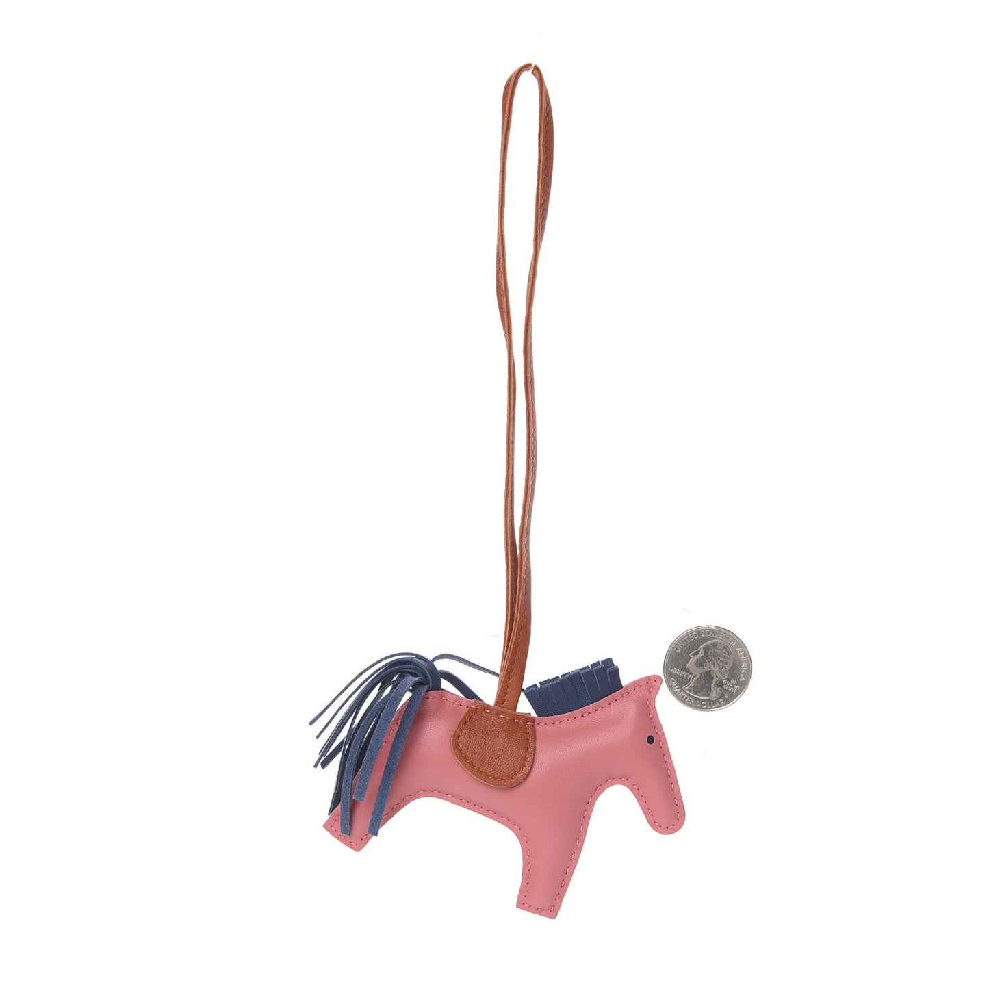 Milo Lambskin Grigri Rodeo Bag Charm PM Rose Azalee Cornaline Bleu De Malte