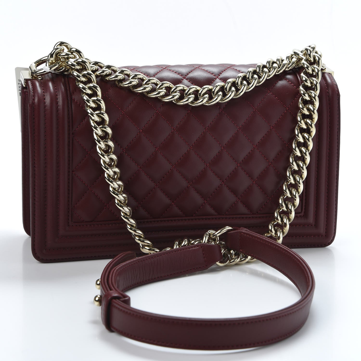 Chanel Lambskin Quilted Medium Boy Flap Burgundy 2 of 9
