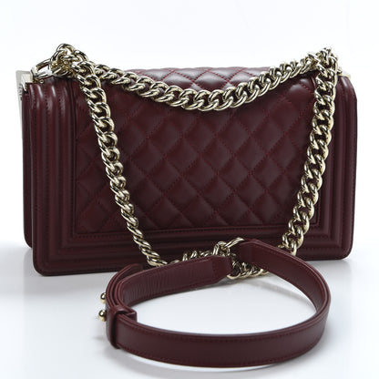 Chanel Lambskin Quilted Medium Boy Flap Burgundy 2 of 9