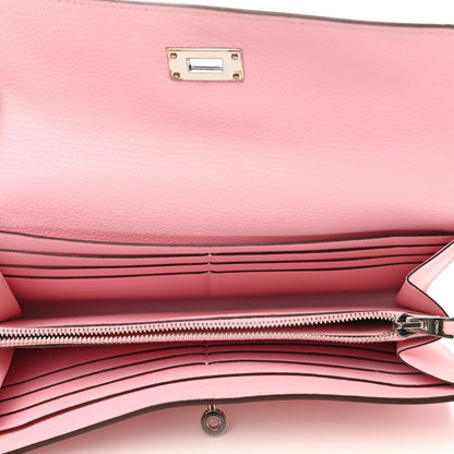 Hermes Swift Ghillies Kelly Longue Wallet Rose Sakura 5 of 7
