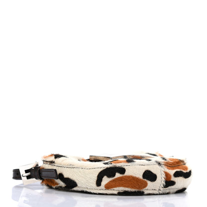 Fendi Calf Hair Leopard Print Croissant White Brown 3 of 6