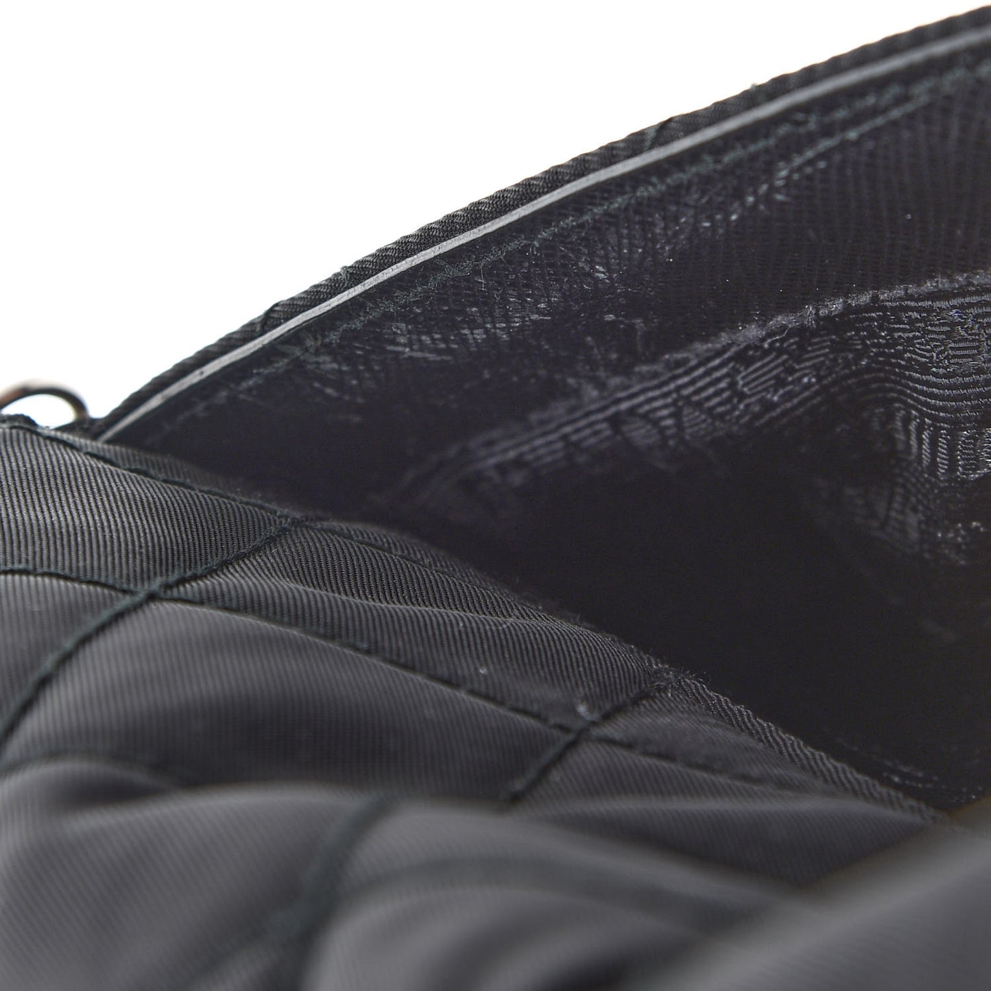 Nylon Tessuto Impuntu Quilted Flap Black