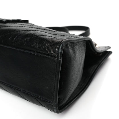 Saint Laurent Crinkled Calfskin Matelasse Monogram Medium Niki Shopper Tote Black 9 of 10