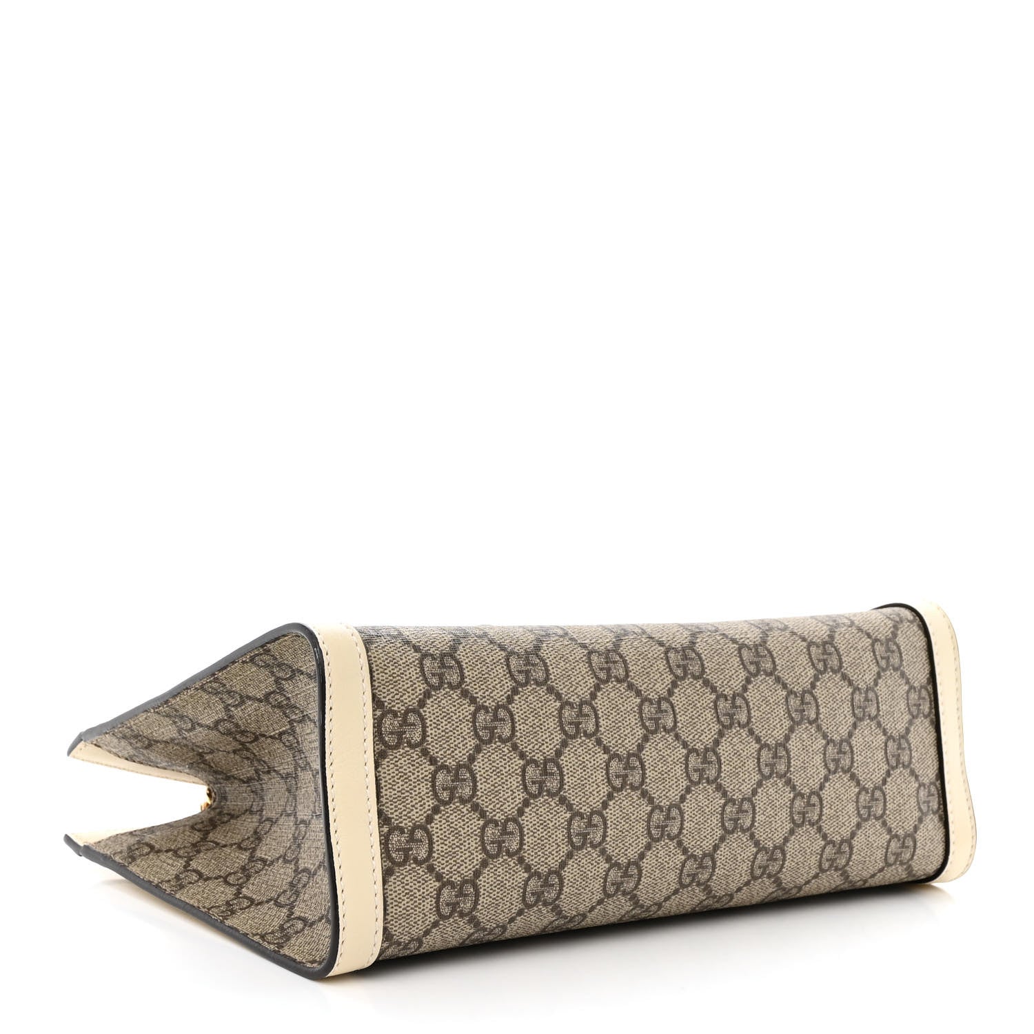 Gucci GG Supreme Monogram Moon Calfskin Small Padlock Tote Beige Ebony Mystic White 4 of 10