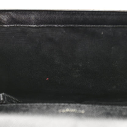 Saint Laurent Grain De Poudre Textured Mixed Matelasse Large Triquilt Monogram Monochrome Satchel Black 12 of 14