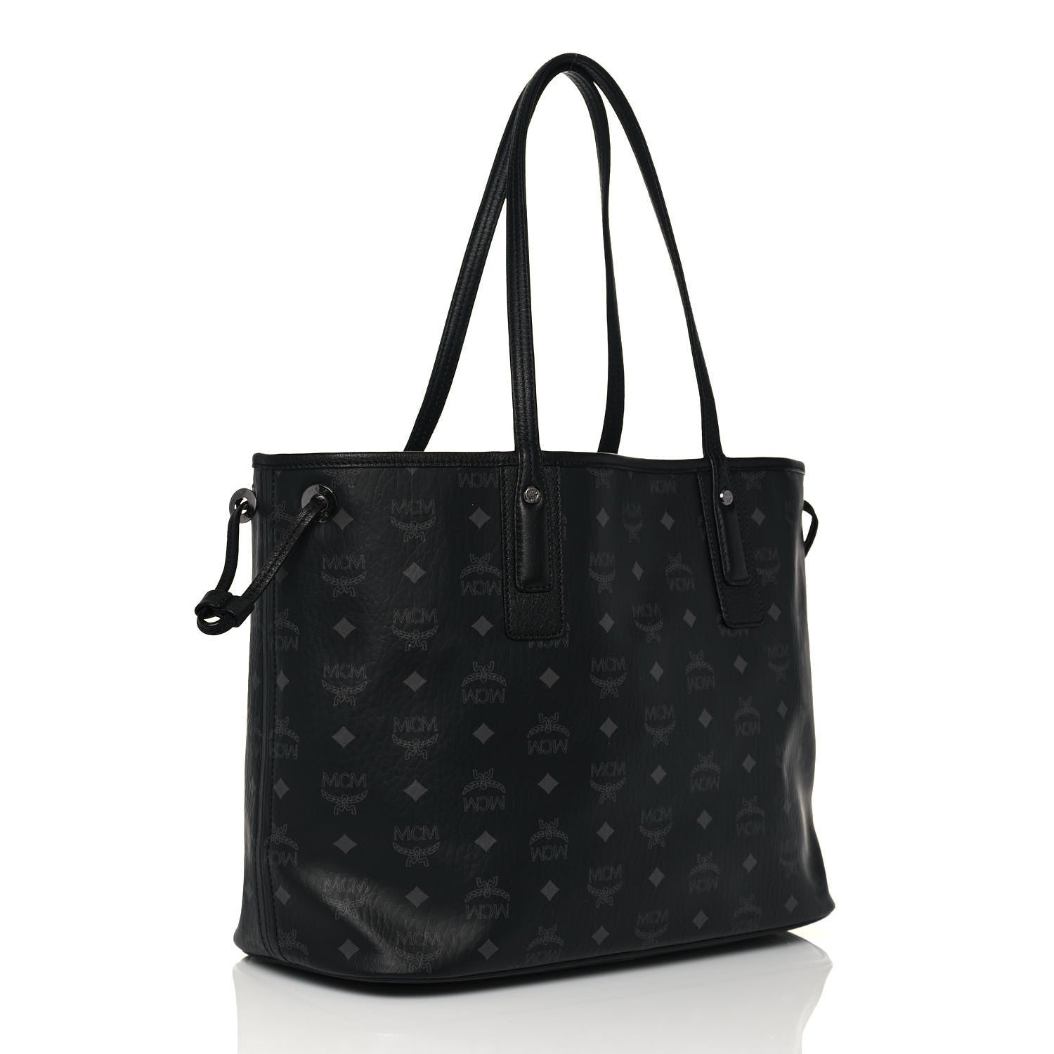 MCM Visetos Medium Liz Reversible Shopper Tote Black 4 of 20
