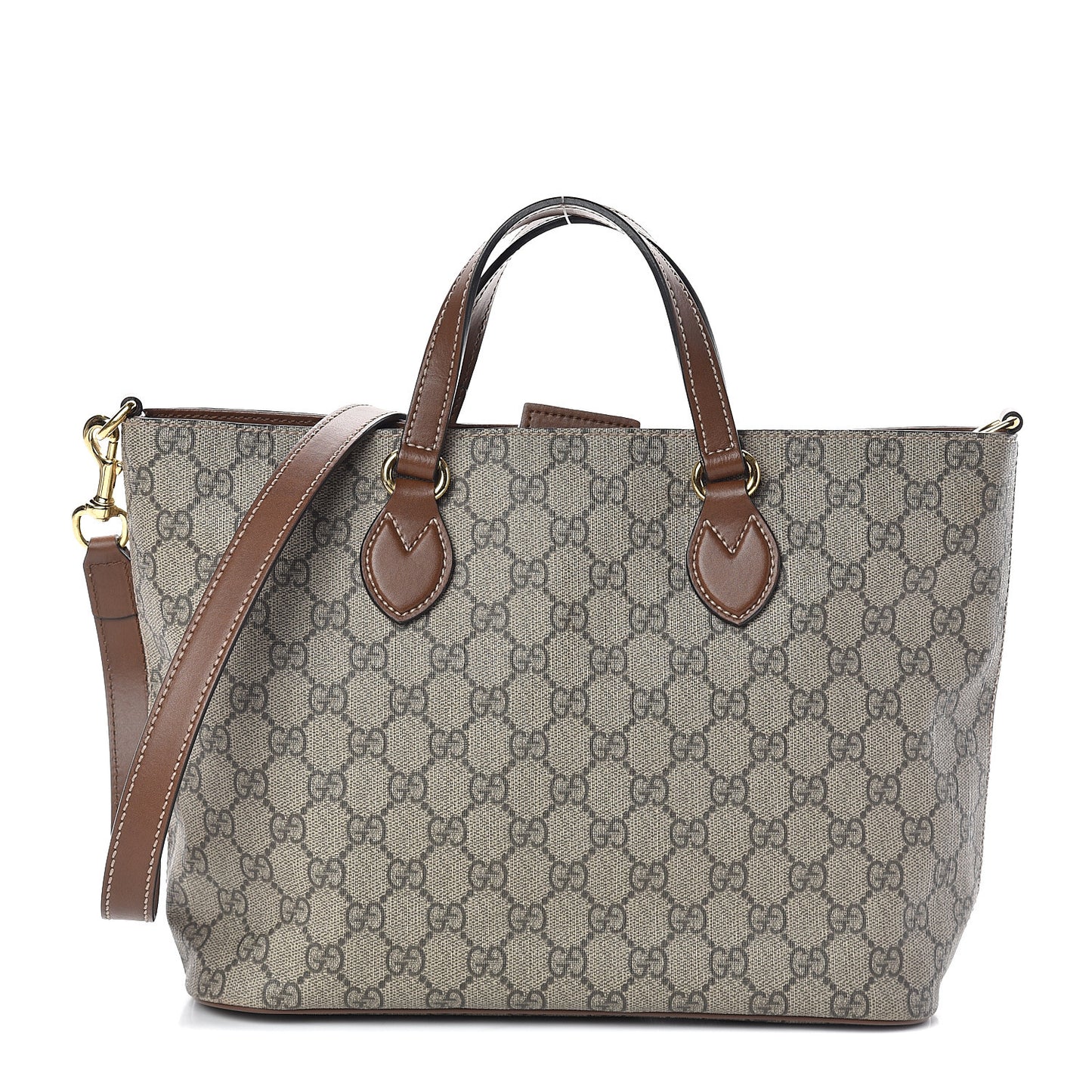 Soft GG Supreme Monogram Small Crossbody Tote Beige Cuir