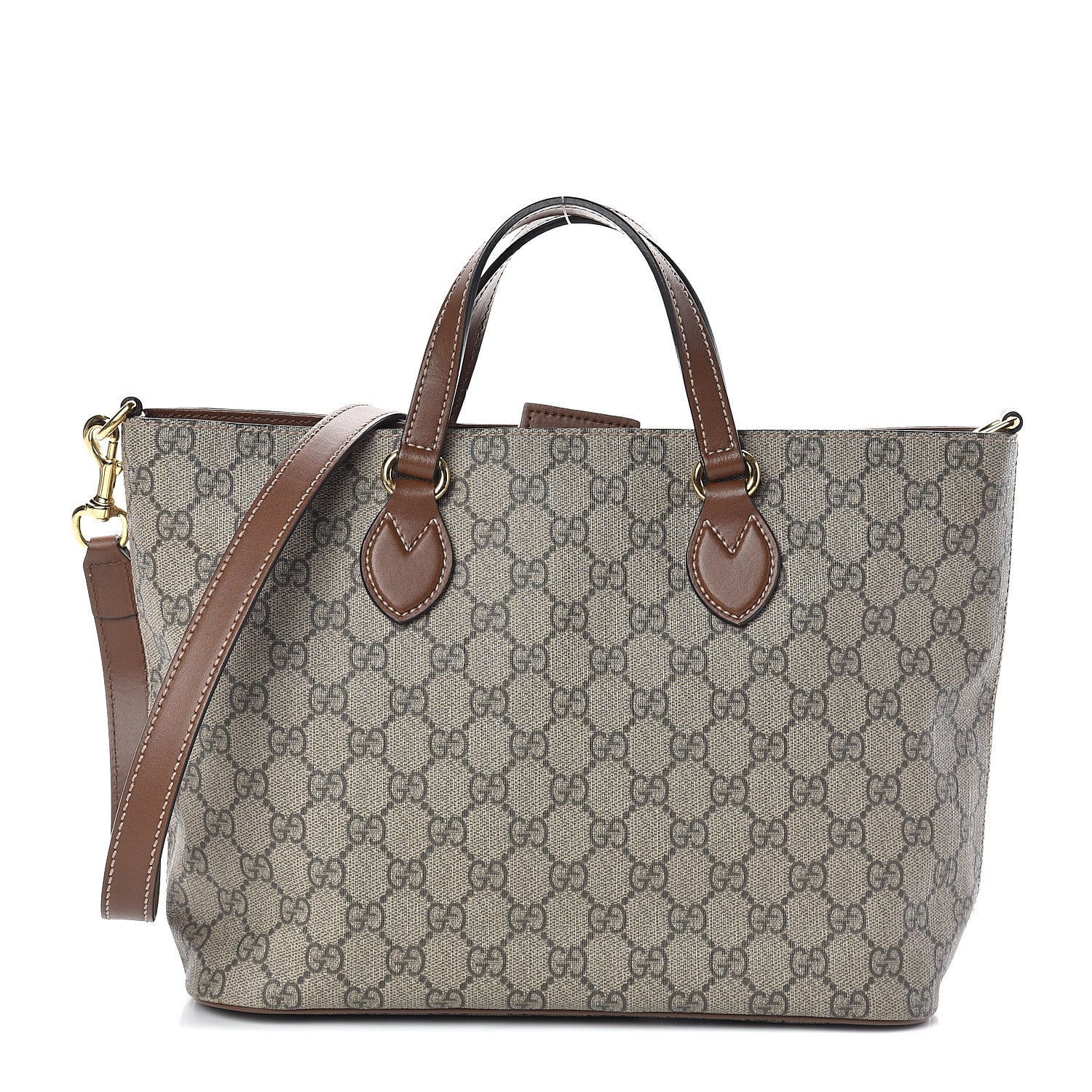 Gucci Soft GG Supreme Monogram Small Crossbody Tote Beige Cuir 1 of 9