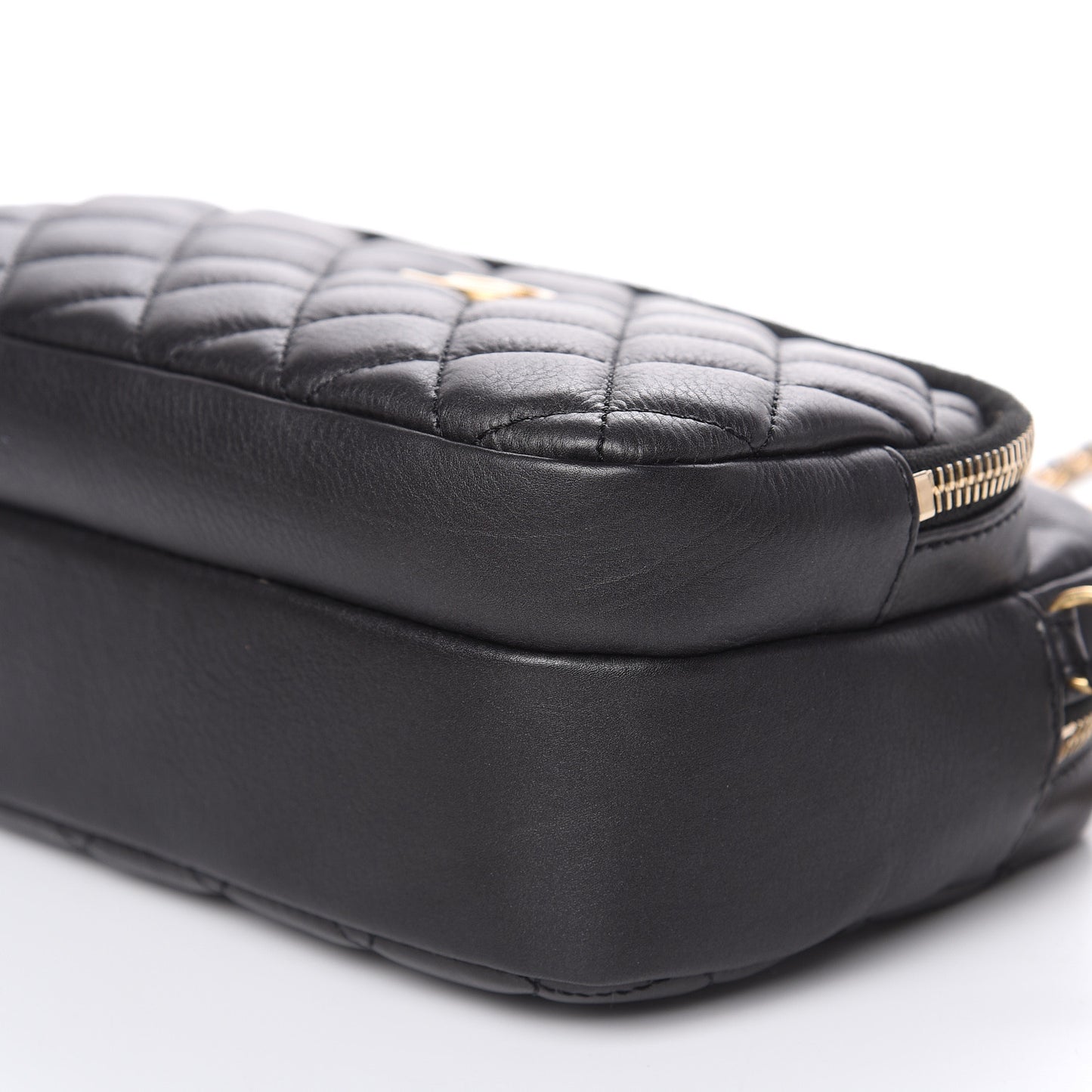 Calfskin Quilted Day Trips Camera Case Black