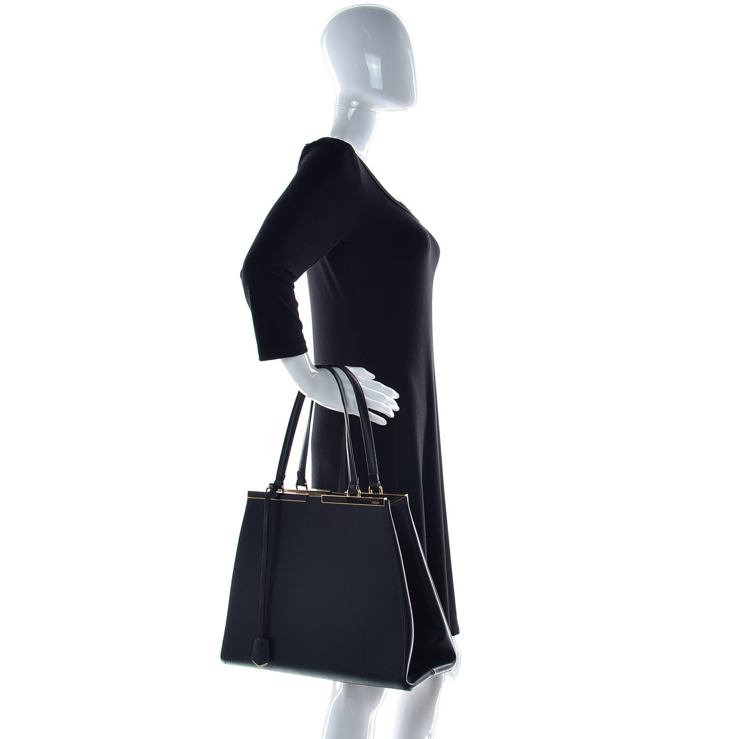 Fendi Vitello Elite Large 3Jours Tote Black 3 of 19