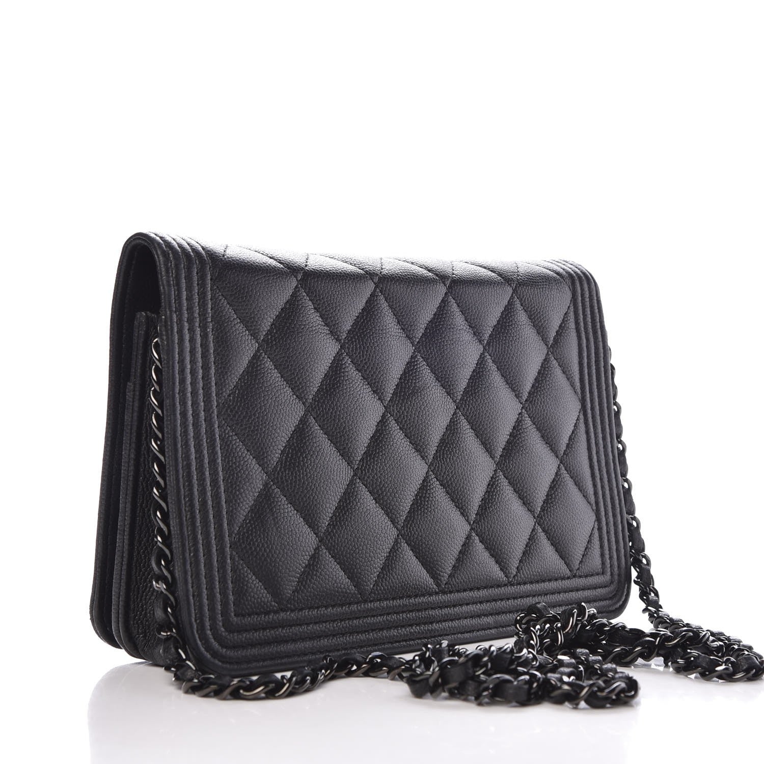 Chanel Caviar Quilted Boy Wallet On Chain WOC So Black 4 of 11
