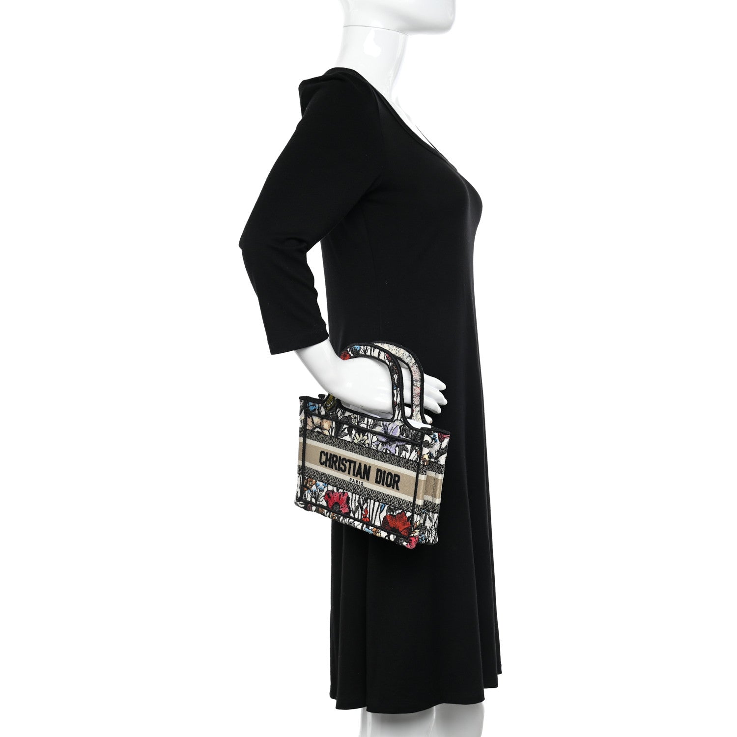 Christian Dior Canvas Embroidered Mille Fleurs Mini Book Tote Multicolor 2 of 11