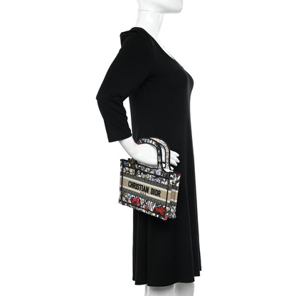 Christian Dior Canvas Embroidered Mille Fleurs Mini Book Tote Multicolor 2 of 11