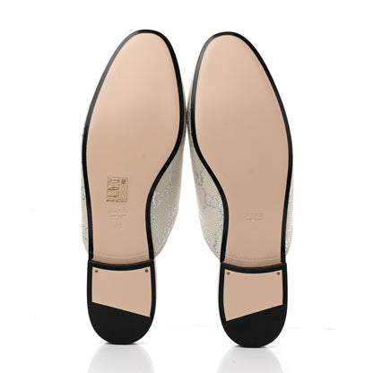 Gucci Canvas Lame GG Monogram Womens Princetown Slippers 40 Gardenia Silver 5 of 9