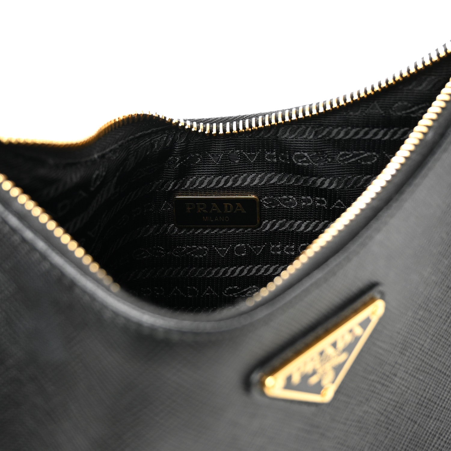 Prada Saffiano Lux Mini Re-Edition Shoulder Bag Black 6 of 11