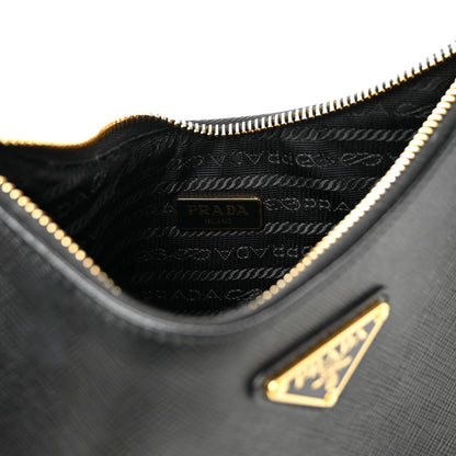 Prada Saffiano Lux Mini Re-Edition Shoulder Bag Black 6 of 11
