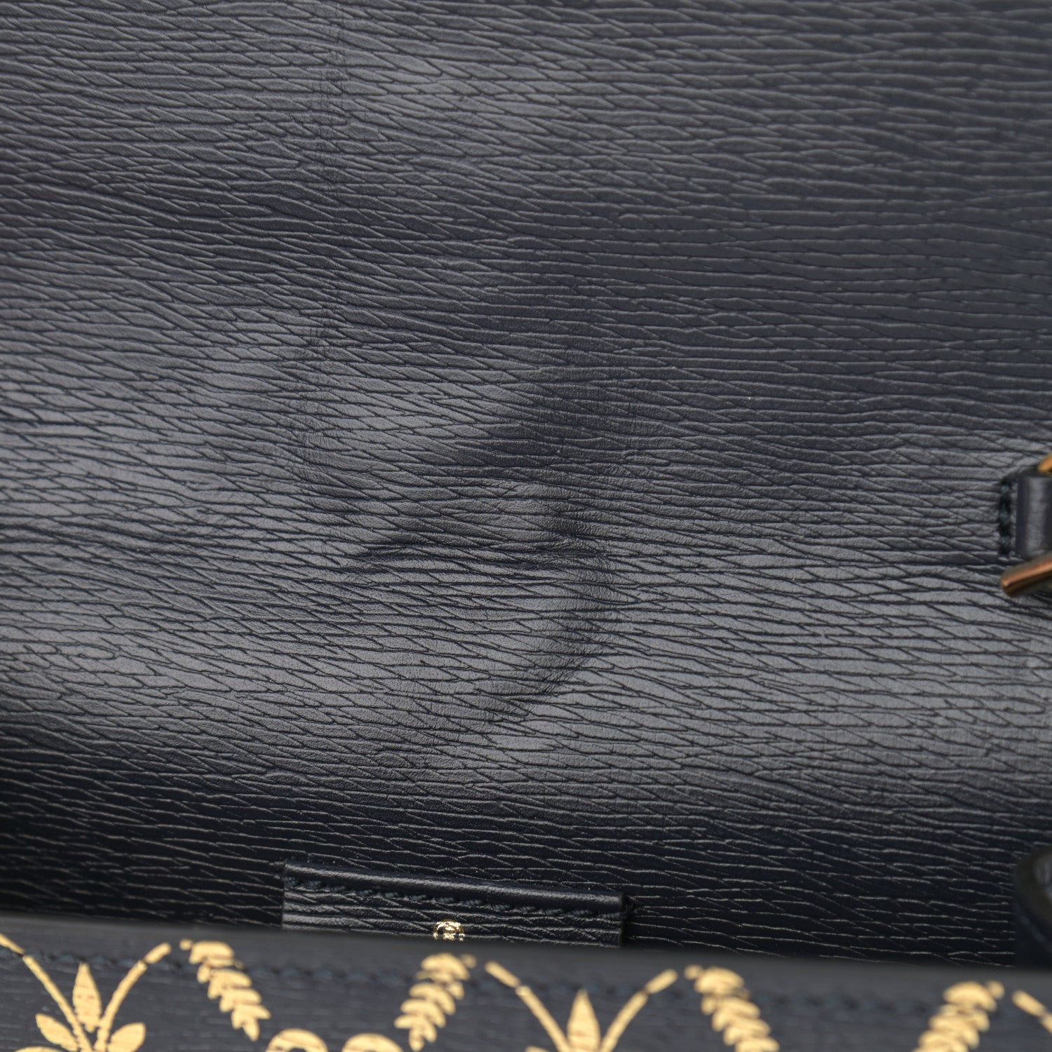 Gucci Textured Calfskin Super Mini Sylvie Chain Shoulder Bag Navy Gold 11 of 11