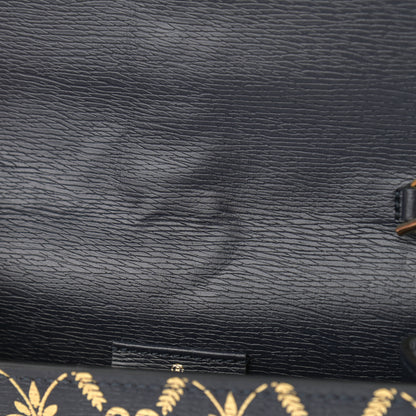 Gucci Textured Calfskin Super Mini Sylvie Chain Shoulder Bag Navy Gold 11 of 11