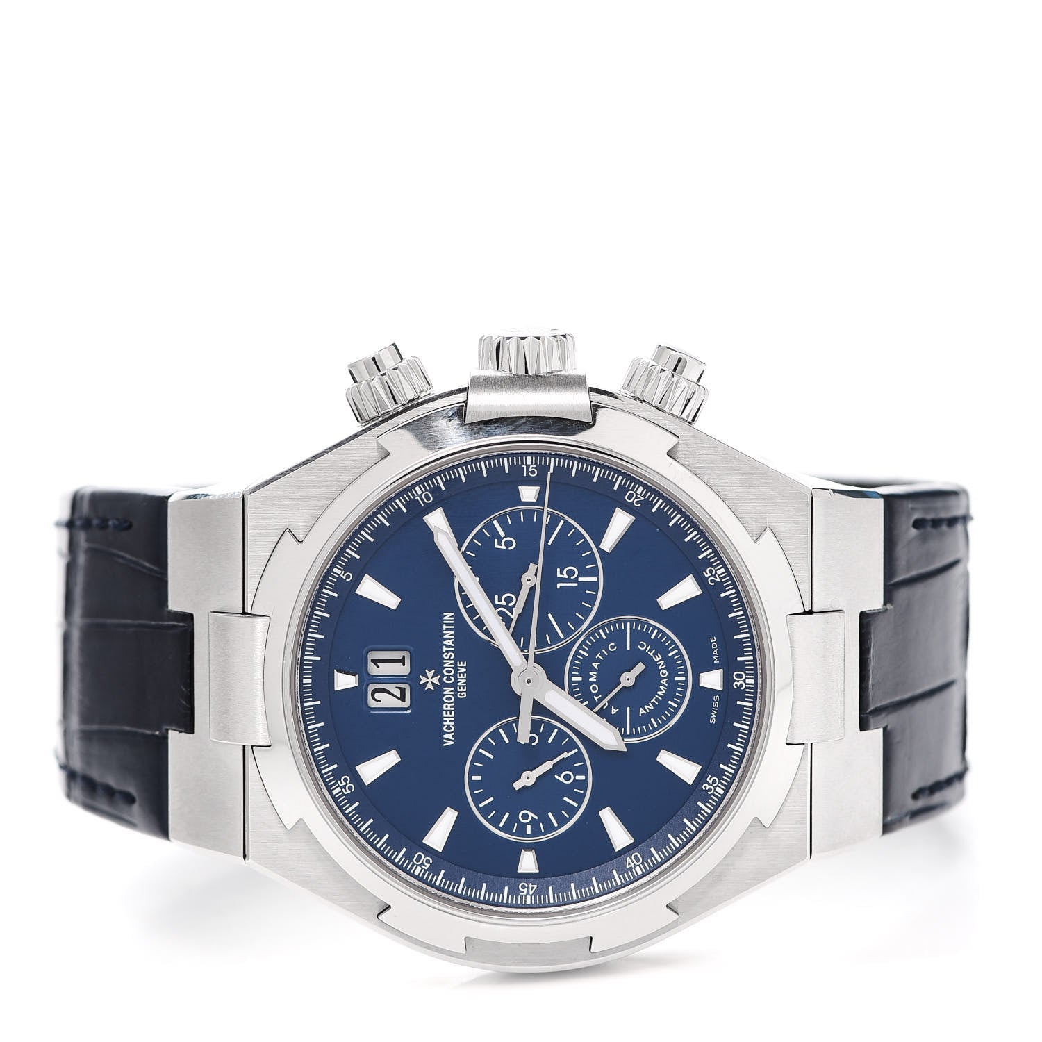 Vacheron Constantin Stainless Steel Alligator 42mm Overseas Automatic Watch Blue 49150 2 of 6