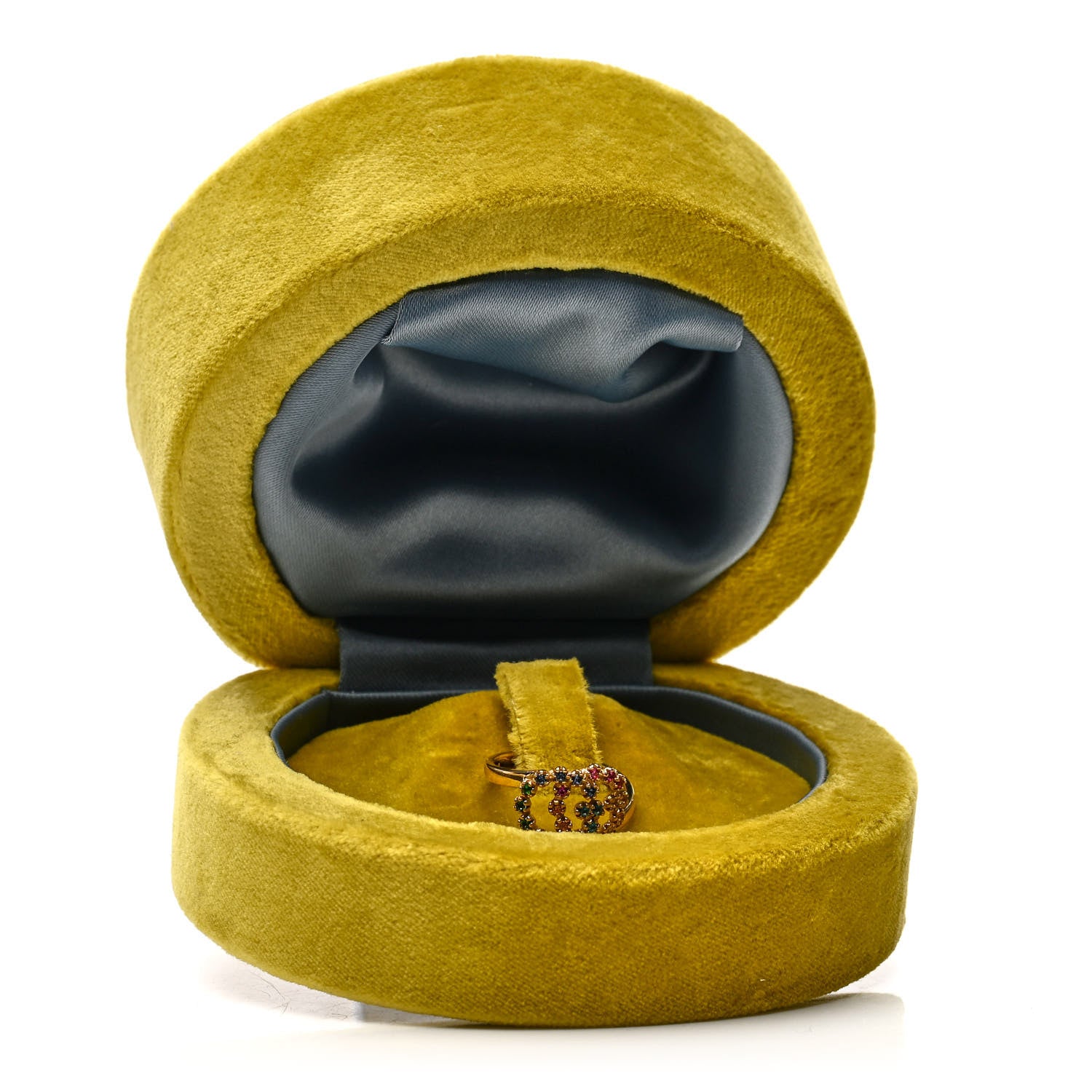 Gucci 18K Yellow Gold Sapphire Topaz Tsavorite Citrine GG Ring 50 5.25 6 of 6