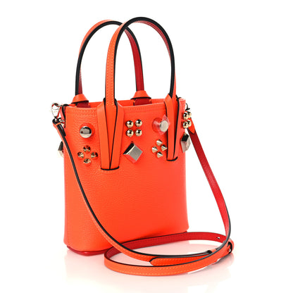 Christian Louboutin Calfskin Empire Spike Studded Mini North South Cabata Tote Sunrise Multicolor 3 of 9