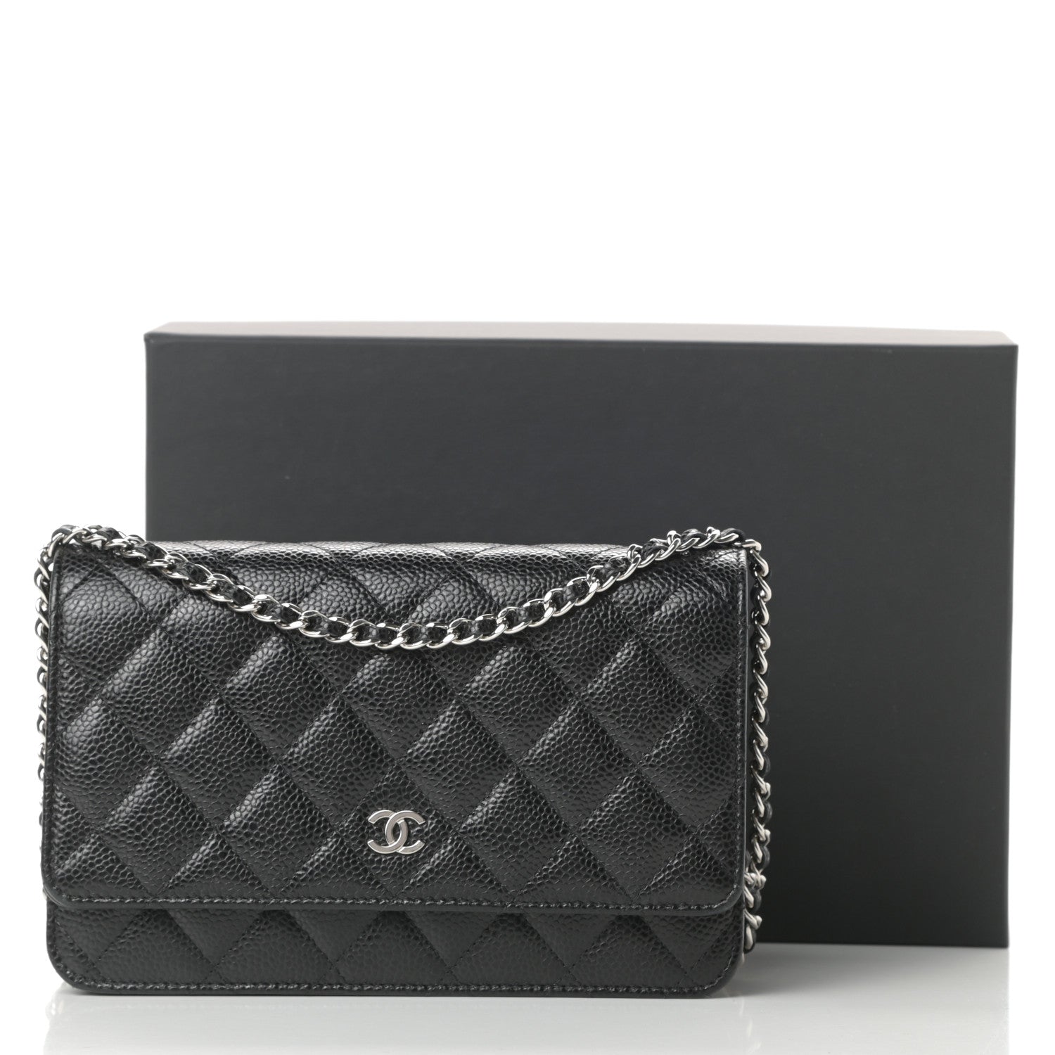 Chanel Caviar Quilted Wallet On Chain WOC Black 12 of 12