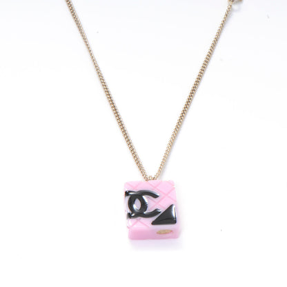 Chanel Resin Cambon Necklace Pink Black 1 of 4